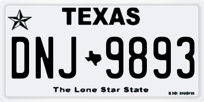 TX license plate DNJ9893