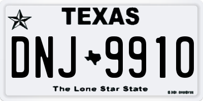 TX license plate DNJ9910