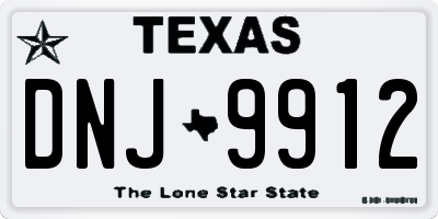 TX license plate DNJ9912