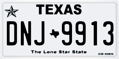 TX license plate DNJ9913