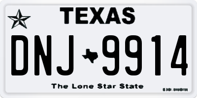 TX license plate DNJ9914