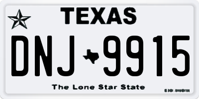TX license plate DNJ9915