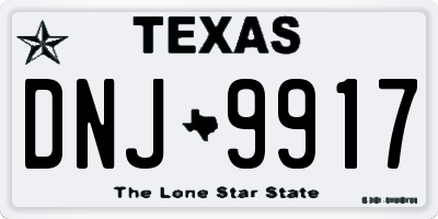 TX license plate DNJ9917