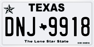 TX license plate DNJ9918