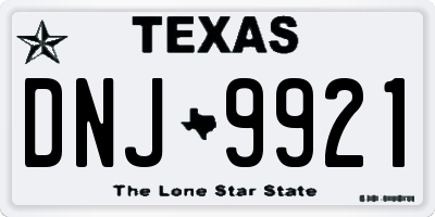 TX license plate DNJ9921