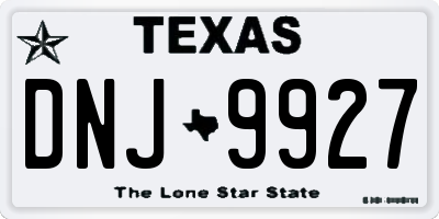 TX license plate DNJ9927