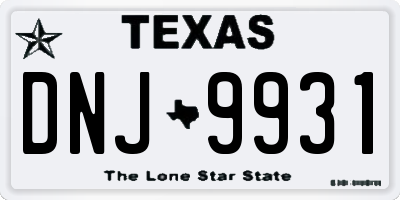 TX license plate DNJ9931