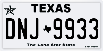TX license plate DNJ9933