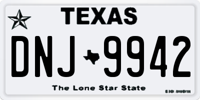 TX license plate DNJ9942