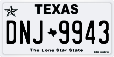 TX license plate DNJ9943