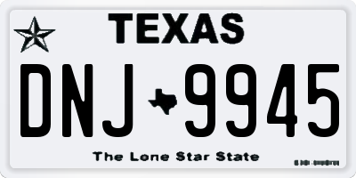 TX license plate DNJ9945