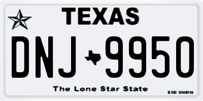 TX license plate DNJ9950