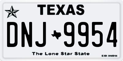 TX license plate DNJ9954