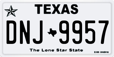 TX license plate DNJ9957