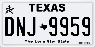 TX license plate DNJ9959