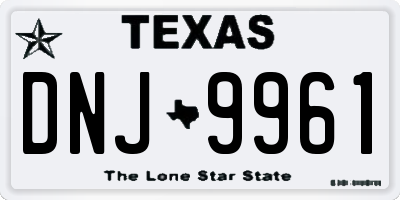 TX license plate DNJ9961