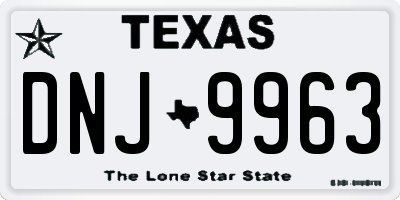 TX license plate DNJ9963
