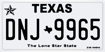 TX license plate DNJ9965
