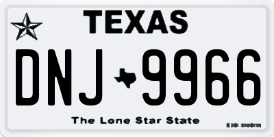 TX license plate DNJ9966