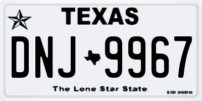 TX license plate DNJ9967