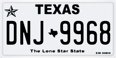 TX license plate DNJ9968