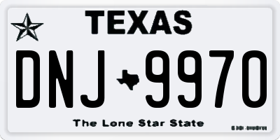 TX license plate DNJ9970