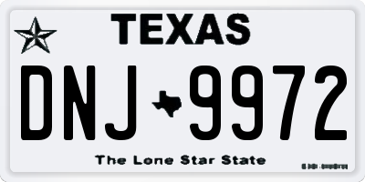 TX license plate DNJ9972