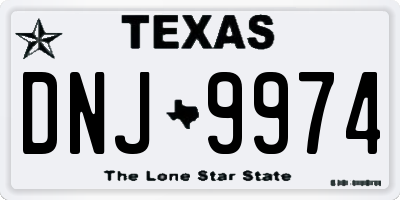 TX license plate DNJ9974