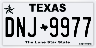 TX license plate DNJ9977