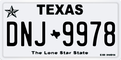 TX license plate DNJ9978
