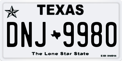 TX license plate DNJ9980
