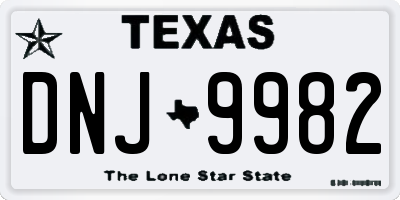TX license plate DNJ9982