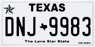 TX license plate DNJ9983