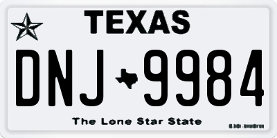 TX license plate DNJ9984