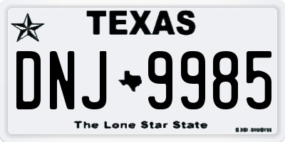 TX license plate DNJ9985