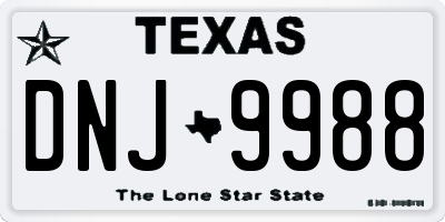 TX license plate DNJ9988