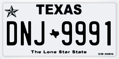 TX license plate DNJ9991