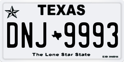 TX license plate DNJ9993