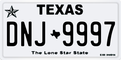 TX license plate DNJ9997