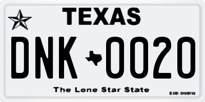 TX license plate DNK0020