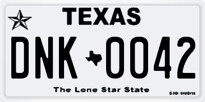 TX license plate DNK0042