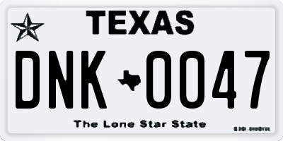 TX license plate DNK0047