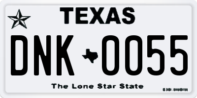 TX license plate DNK0055