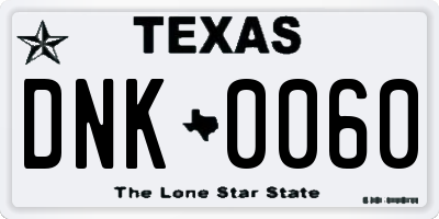 TX license plate DNK0060