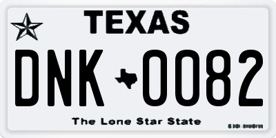TX license plate DNK0082
