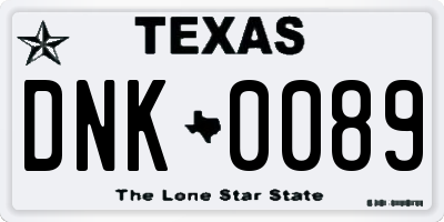 TX license plate DNK0089
