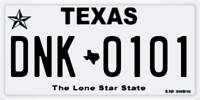 TX license plate DNK0101
