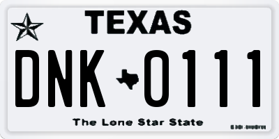 TX license plate DNK0111