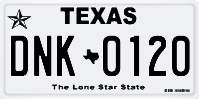 TX license plate DNK0120