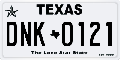 TX license plate DNK0121